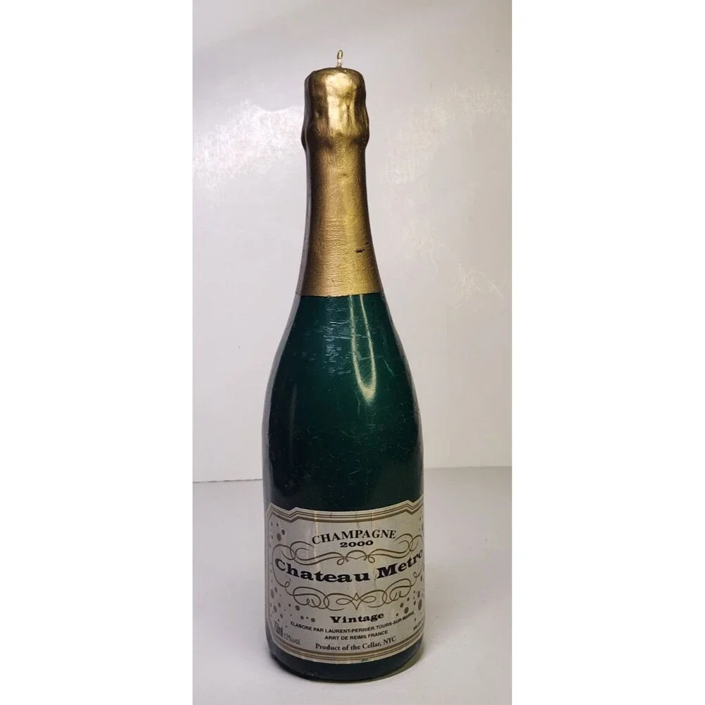 Champagne Bottle Candle Chateau Metro Vintage 12